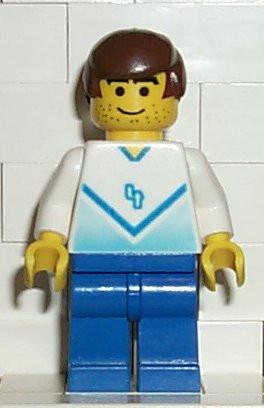 LEGO Minifigure-Soccer Player White & Blue Team with shirt #4-Sports / Soccer-SOC082-Creative Brick Builders